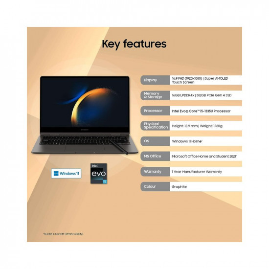 Samsung Galaxy Book3 360 Intel 13th Gen i5 EvoTM 33.78cm(13.3