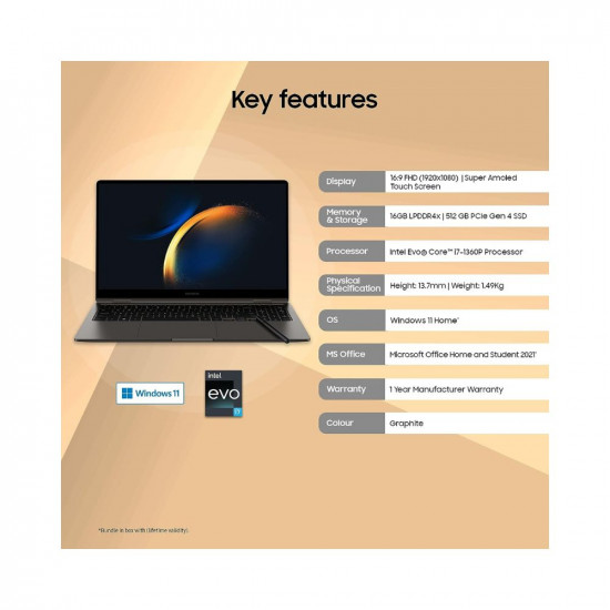Samsung Galaxy Book3 360 Intel 13th Gen i7 EvoTM 39.6cm(15.6