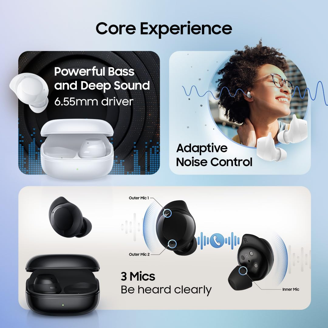 Samsung Galaxy Buds Core Black with Galaxy AI  Powerful Active Noise Cancellation  Enriched Bass  IP54