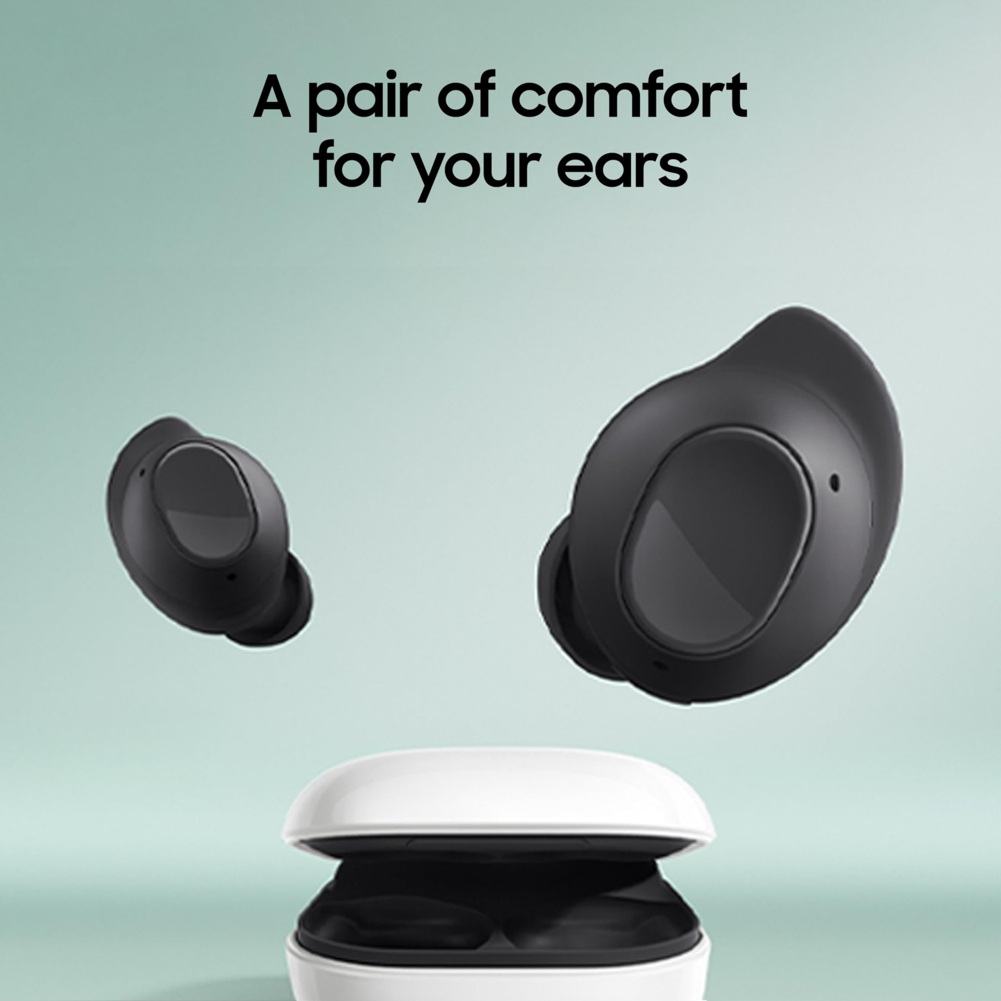 Samsung Galaxy Buds FE Graphite Powerful Active Noise Cancellation  Enriched Bass Sound  Ergonomic Design  30-Hour Battery Life