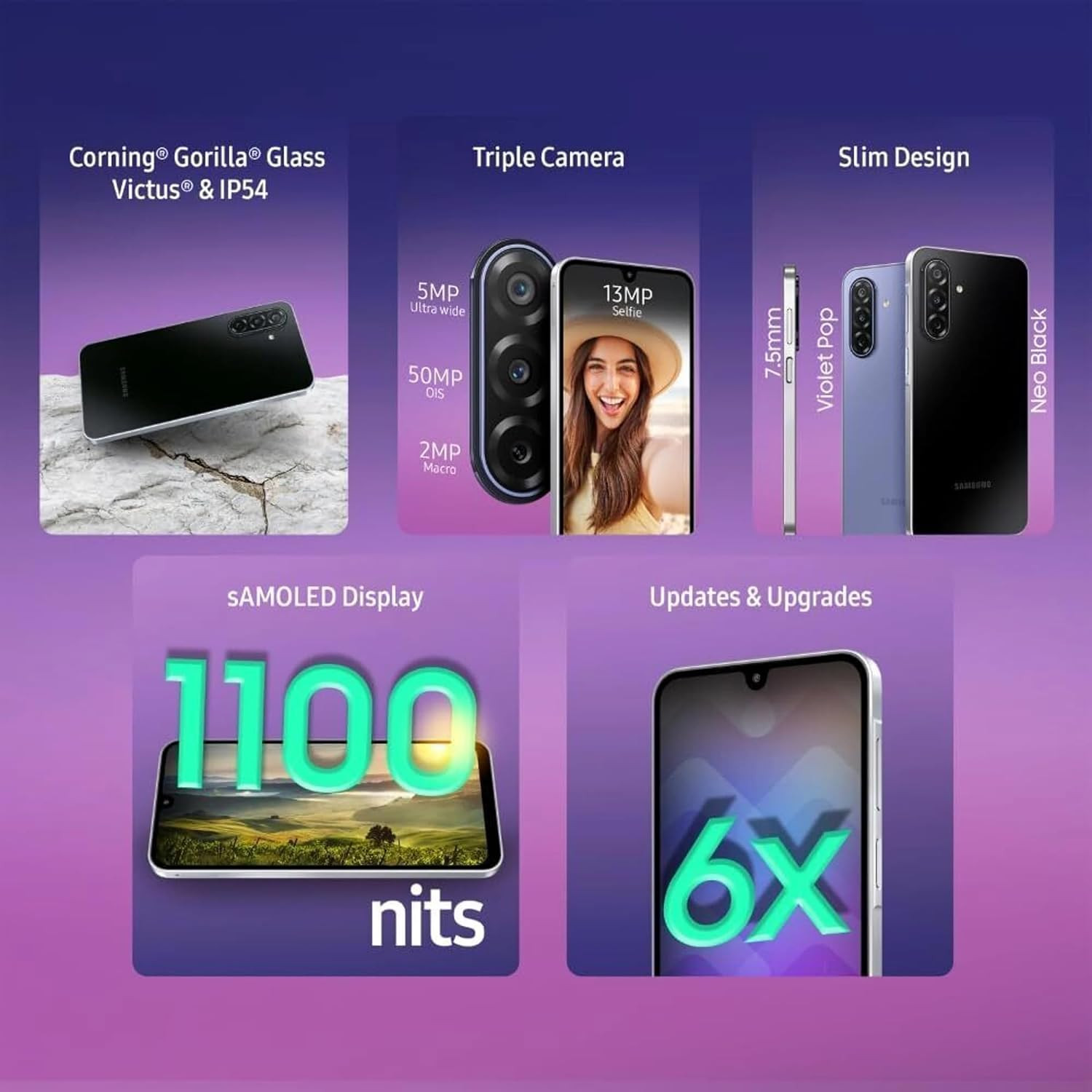 Samsung Galaxy F17 5G Violet Pop 4GB 128GB