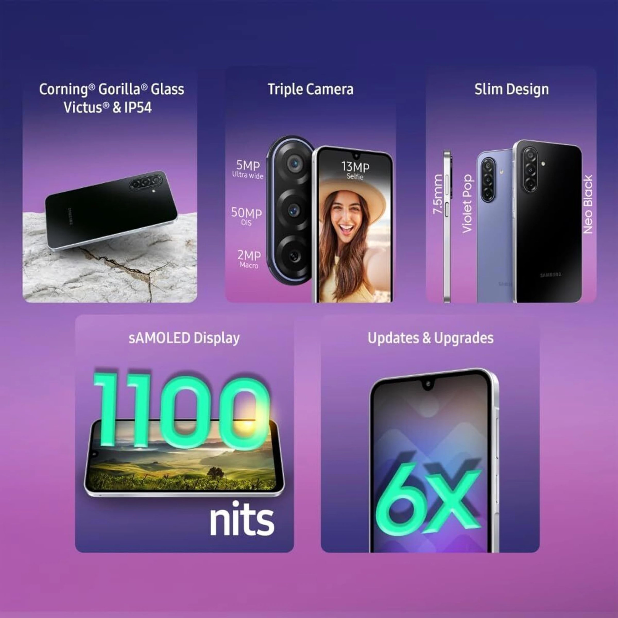 Samsung Galaxy F17 5G Violet Pop 4GB 128GB
