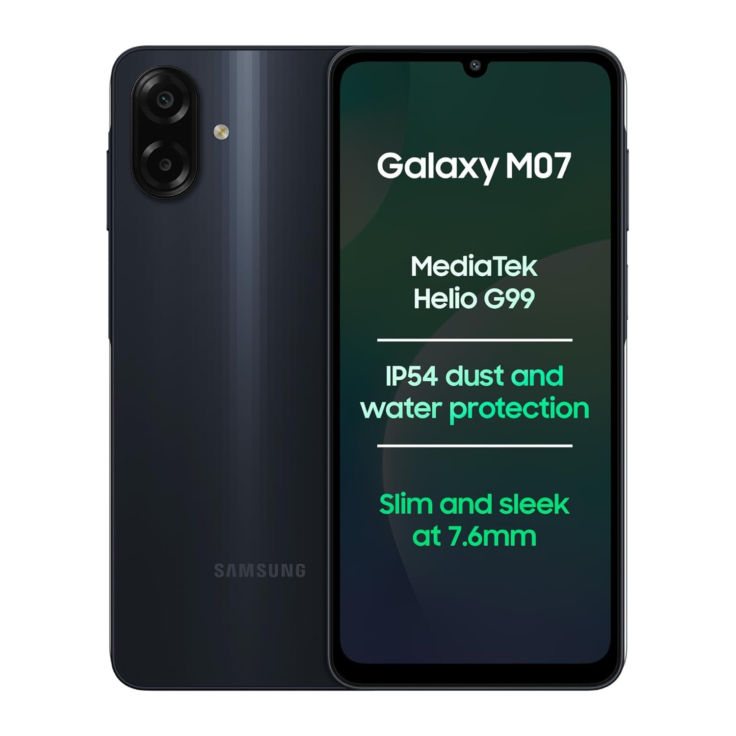 Samsung Galaxy M07 Mobile Black 4GB RAM 64GB Storage