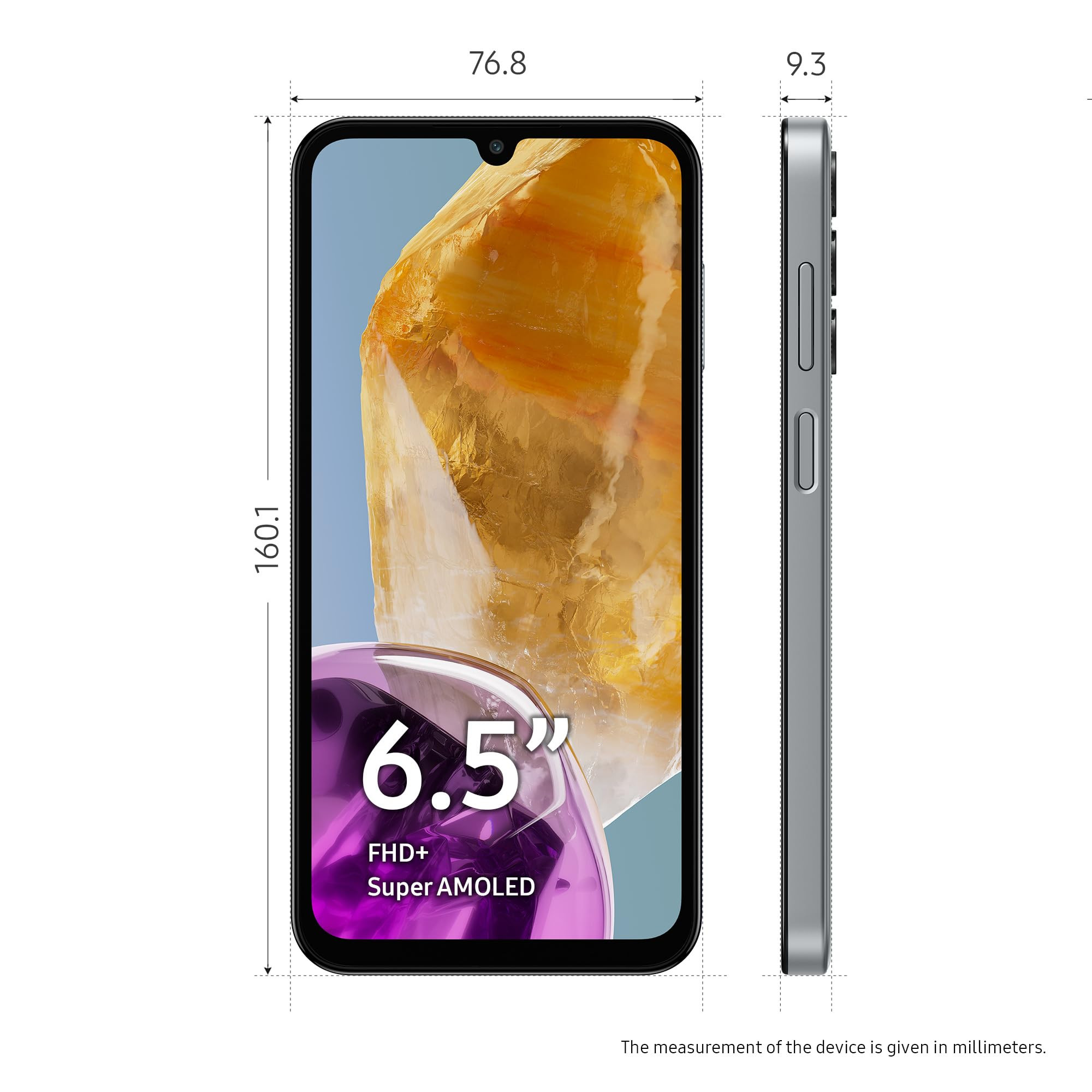 Samsung Galaxy M15 5G Stone Grey8GB RAM128GB Storage 50MP Triple Cam 6000mAh Battery MediaTek Dimensity 6100 4 Gen OS Upgrade  5 Year Security Update Super AMOLED Display Without Charger