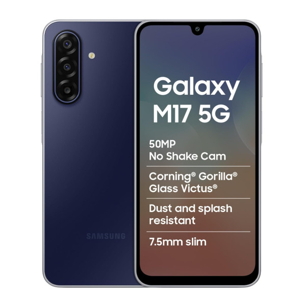 Image of Samsung Galaxy M17 5G Mobile (Sapphire Black, 4GB RAM, 128GB Storage)