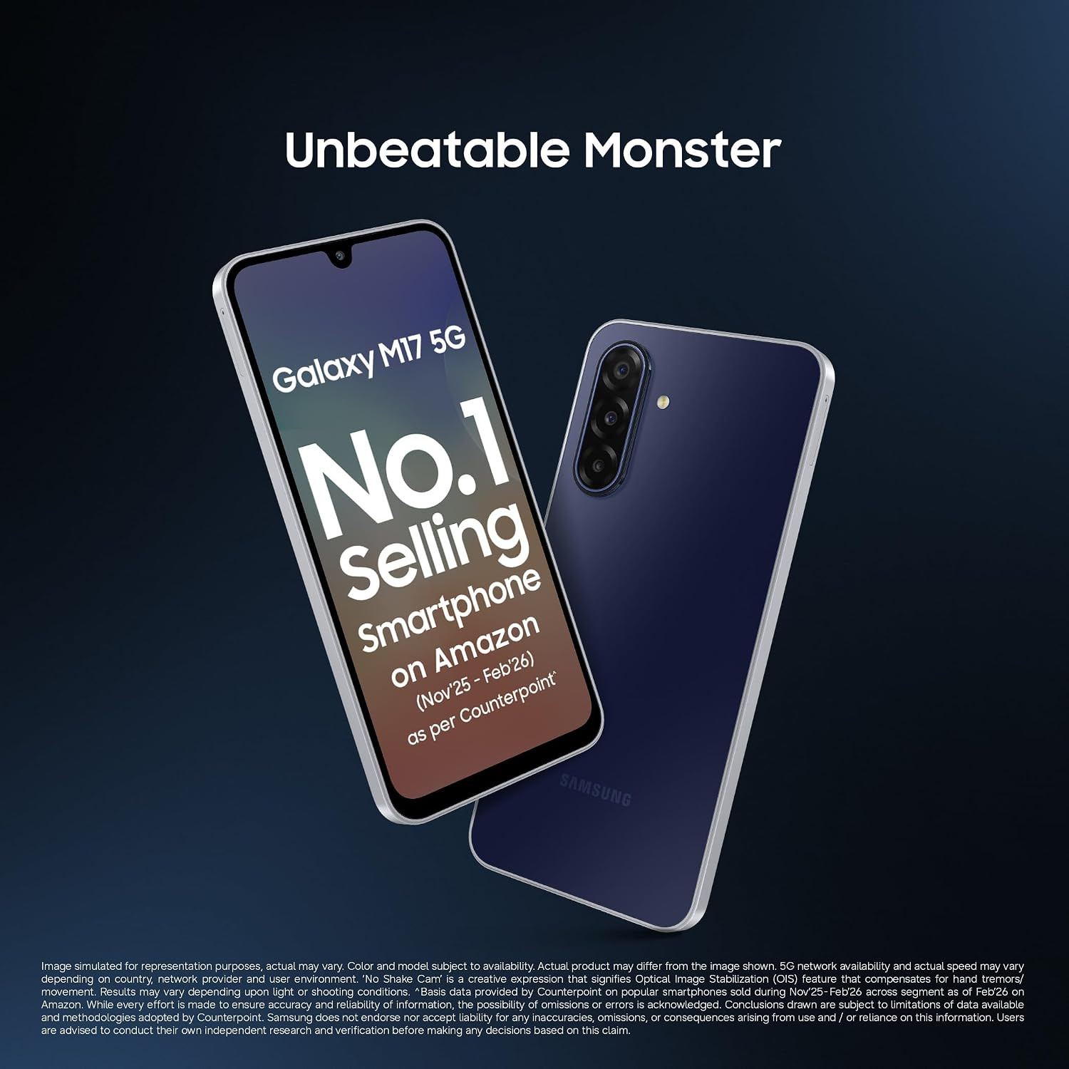 Samsung Galaxy M17 5G Mobile Sapphire Black 4GB RAM 128GB Storage