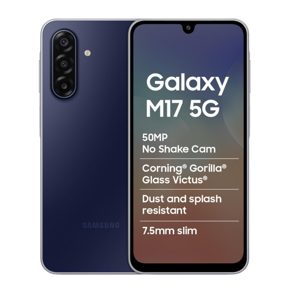 Image of Samsung Galaxy M17 5G Mobile (Sapphire Black, 8GB RAM, 128GB Storage)