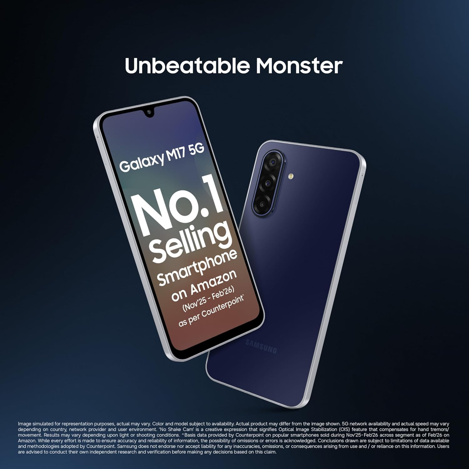 Samsung Galaxy M17 5G Mobile Sapphire Black 8GB RAM 128GB Storage