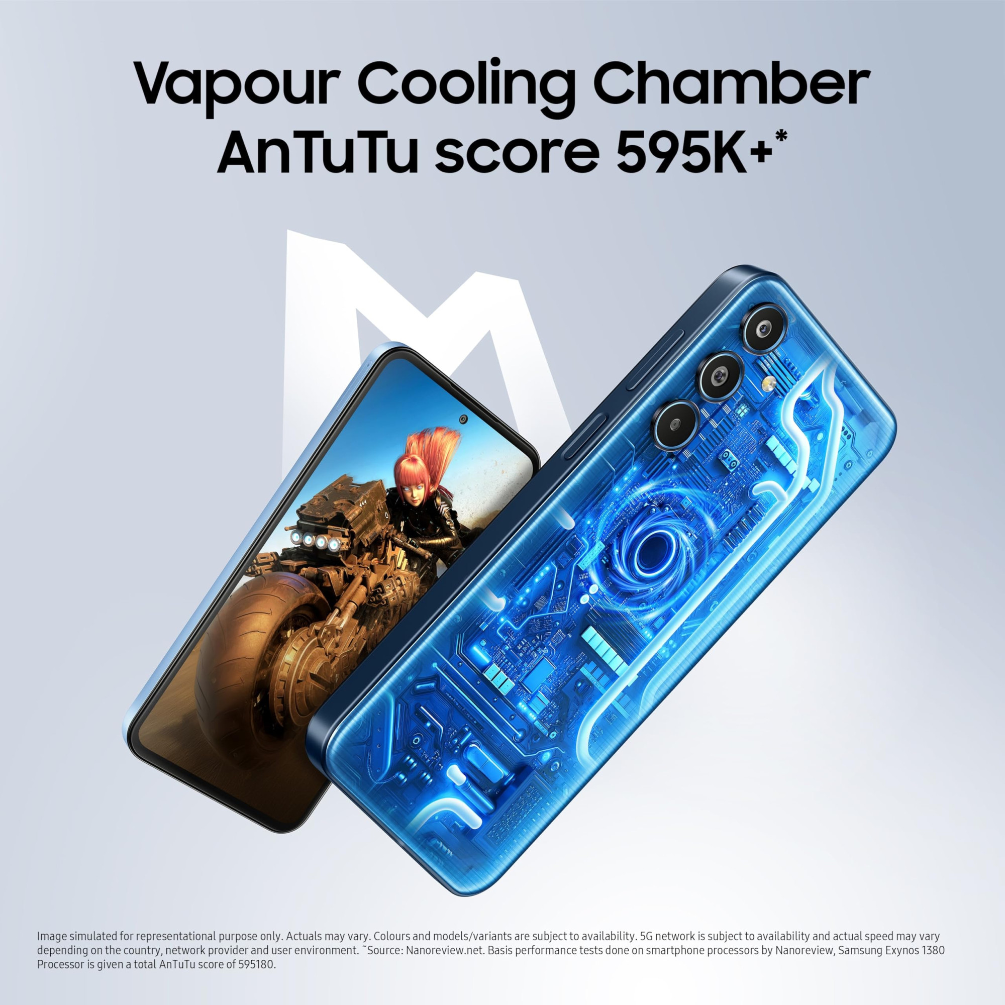 Samsung Galaxy M35 5G Daybreak Blue8GB RAM256GB Storage Corning Gorilla Glass Victus AnTuTu Score 595K  Vapour Cooling Chamber  6000mAh Battery  120Hz Super AMOLED Display Without Charger