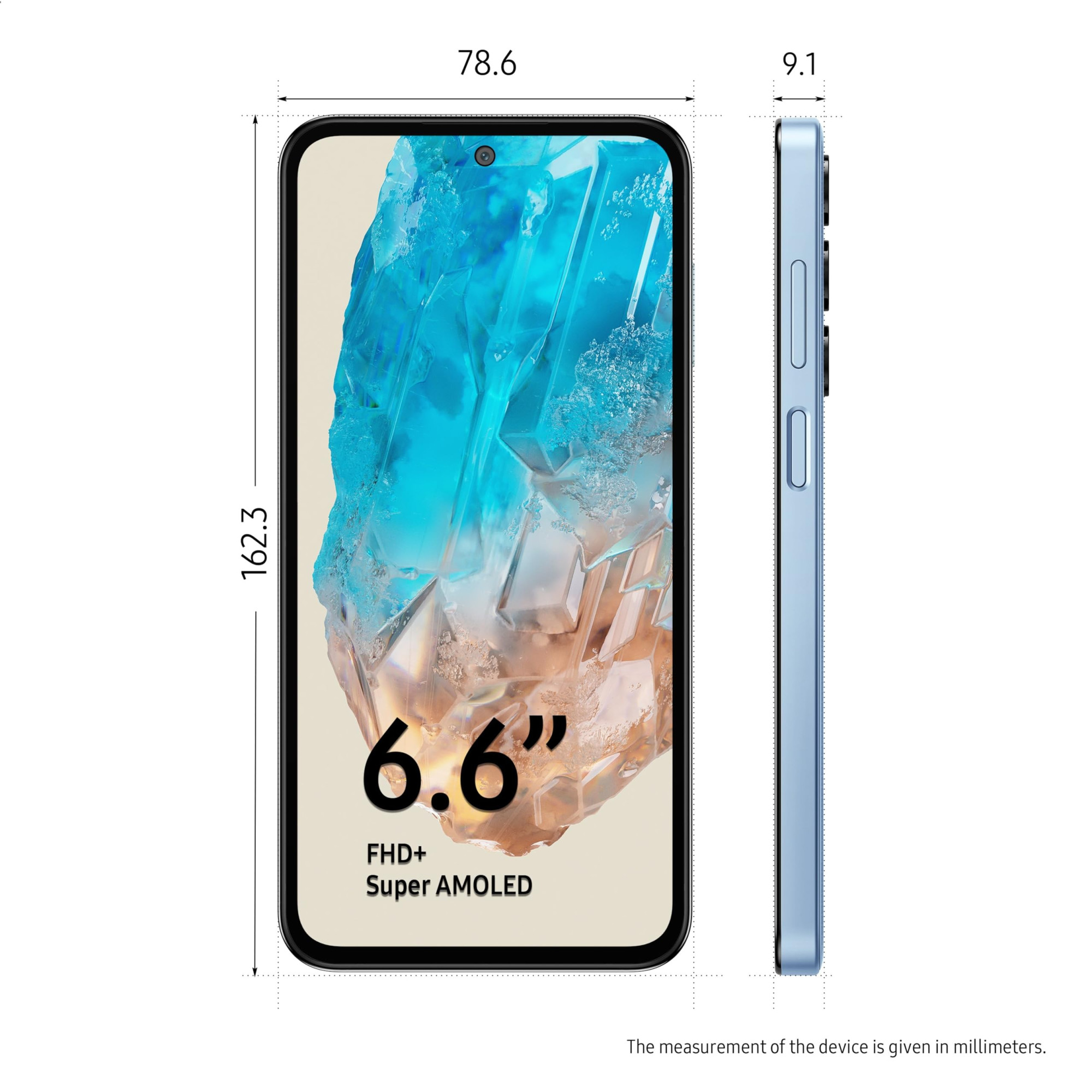 Samsung Galaxy M35 5G Daybreak Blue8GB RAM256GB Storage Corning Gorilla Glass Victus AnTuTu Score 595K  Vapour Cooling Chamber  6000mAh Battery  120Hz Super AMOLED Display Without Charger