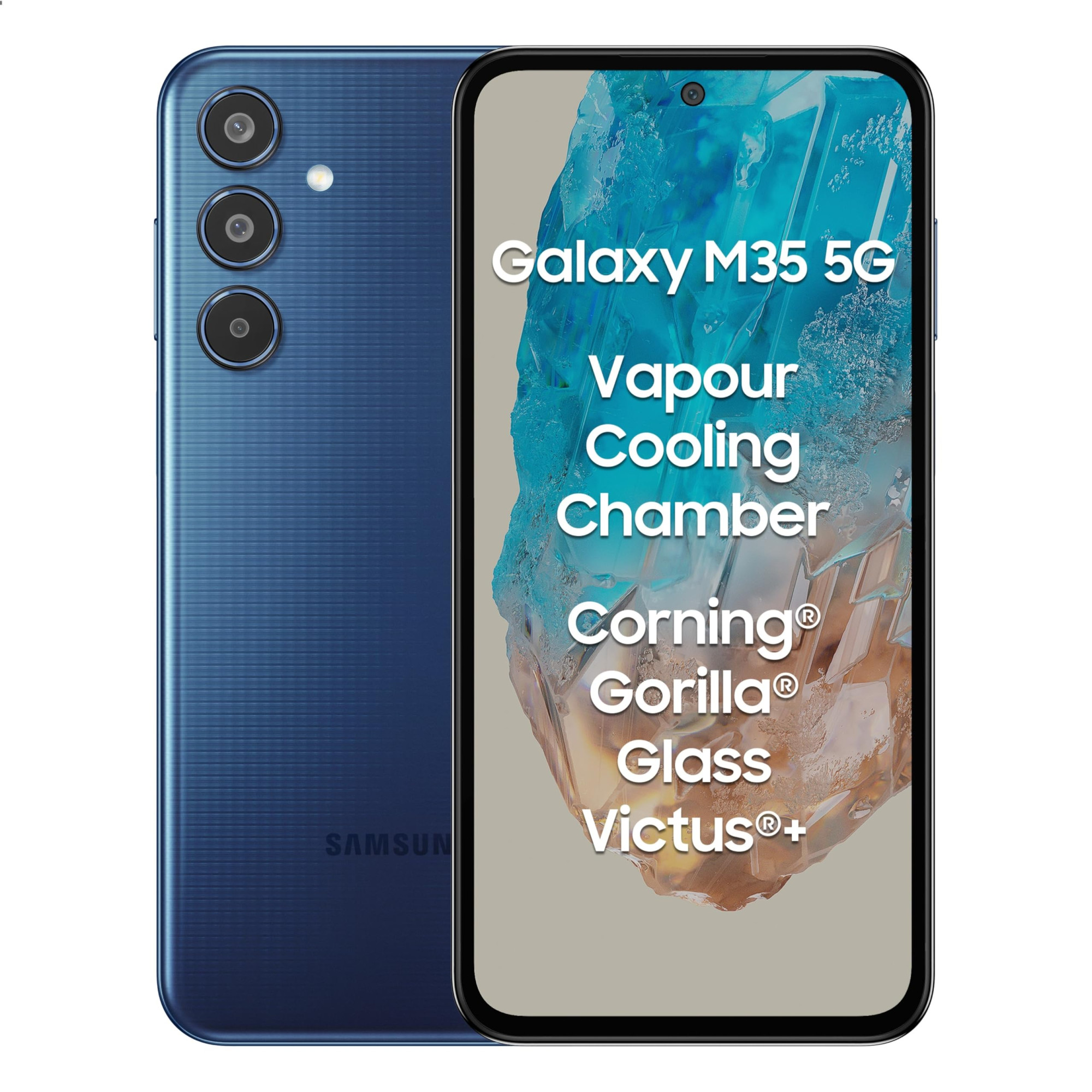 Samsung Galaxy M35 5G Moonlight Blue8GB RAM128GB Storage Corning Gorilla Glass Victus AnTuTu Score 595K  Vapour Cooling Chamber  6000mAh Battery  120Hz Super AMOLED Display Without Charger