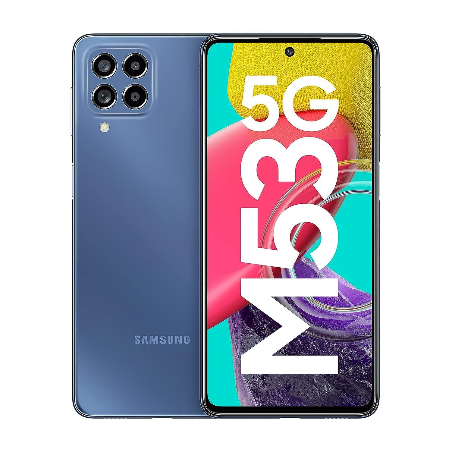 Samsung Galaxy M53 5G Deep Ocean Blue 8GB 128GB Storage  108MP  sAmoled 120Hz  16GB RAM with RAM Plus  Without Charger