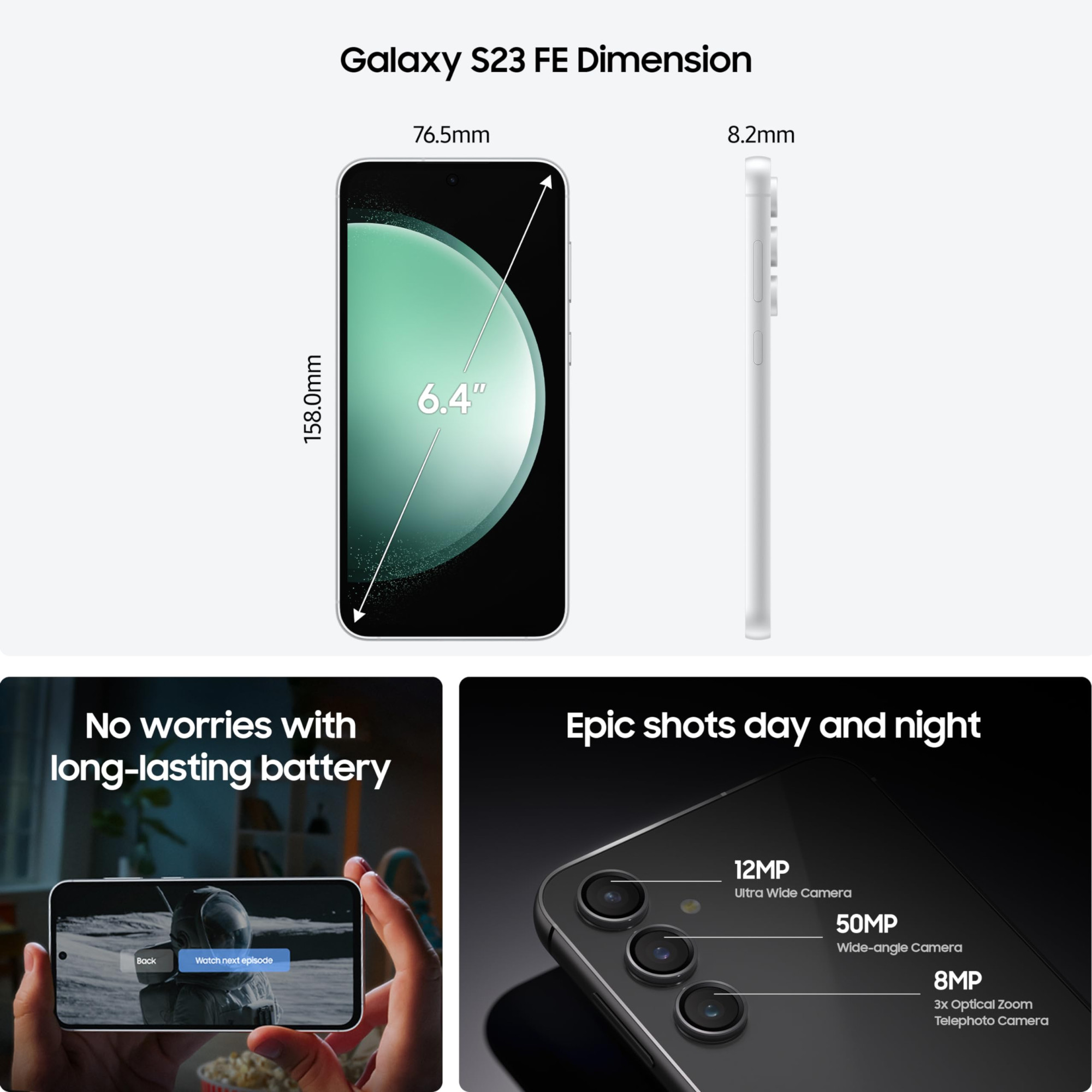 Samsung Galaxy S23 FE 5G Graphite 8GB 128GB Storage