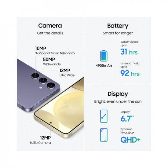 Samsung Galaxy S24 Plus 5G AI Smartphone (Cobalt Violet, 12GB, 256GB Storage)