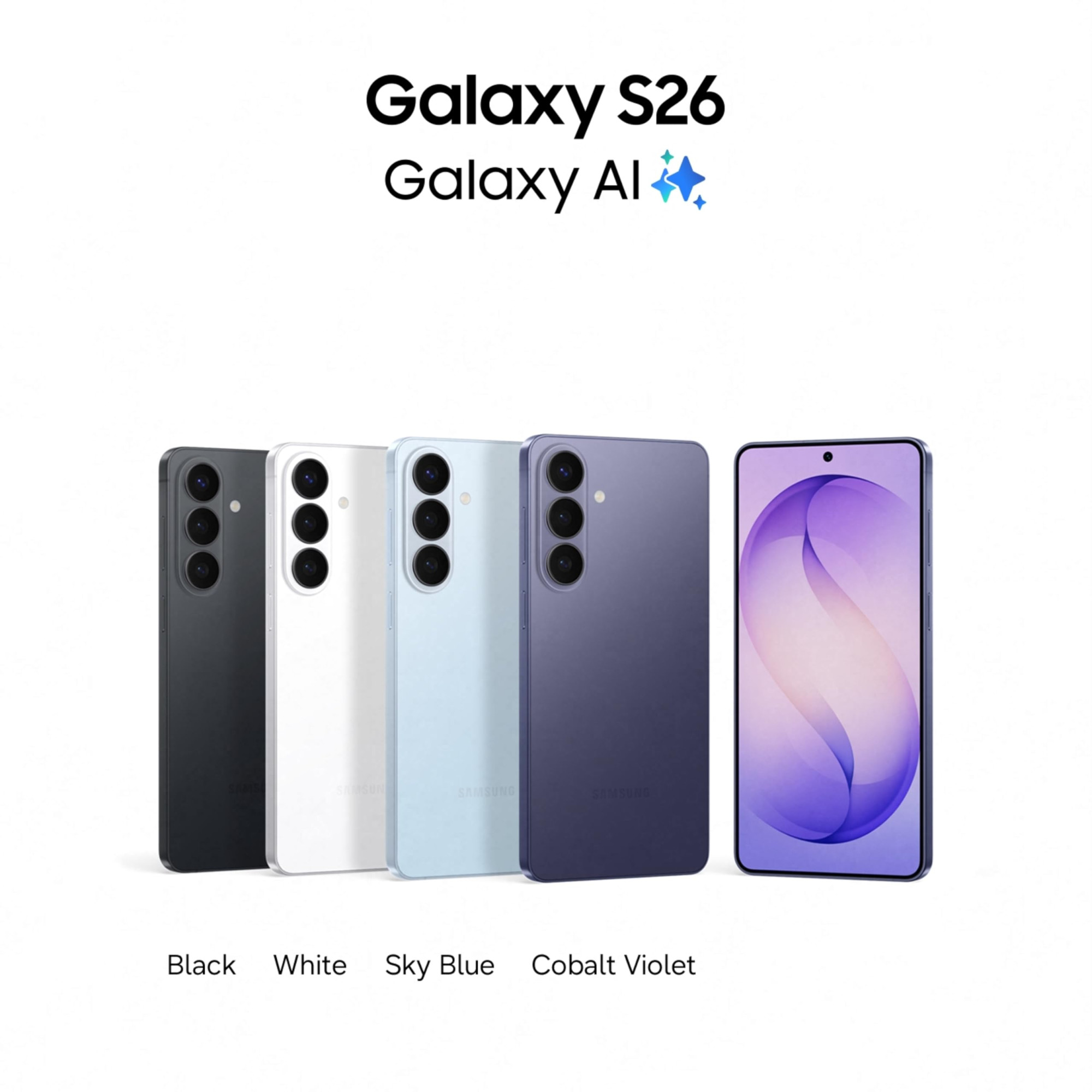 Samsung Galaxy S26 5G Black 12GB RAM 256GB Storage AI Phone Photo Assist Creative Studio 50MP Camera with ProVisual Engine Powerful Customized Processor and 4300mAh Battery
