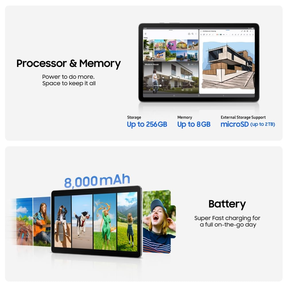 Samsung Galaxy Tab S10 Lite with AI Smartchoice S Pen in-Box 277 cm 109 Inch Display Object Eraser 90Hz Refresh Rate IP42 Rating 8GB RAM 256GB Storage Wi-Fi Tablet Gray