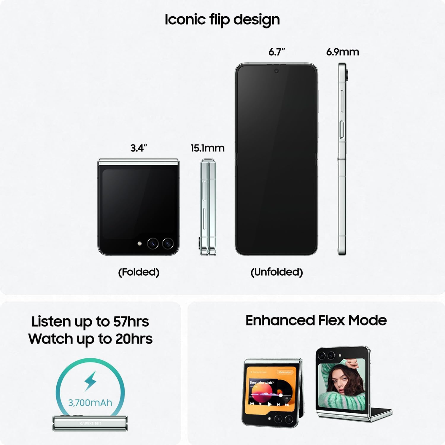 Samsung Galaxy Z Flip5 Cream 8GB RAM 512GB Storage Without Offer