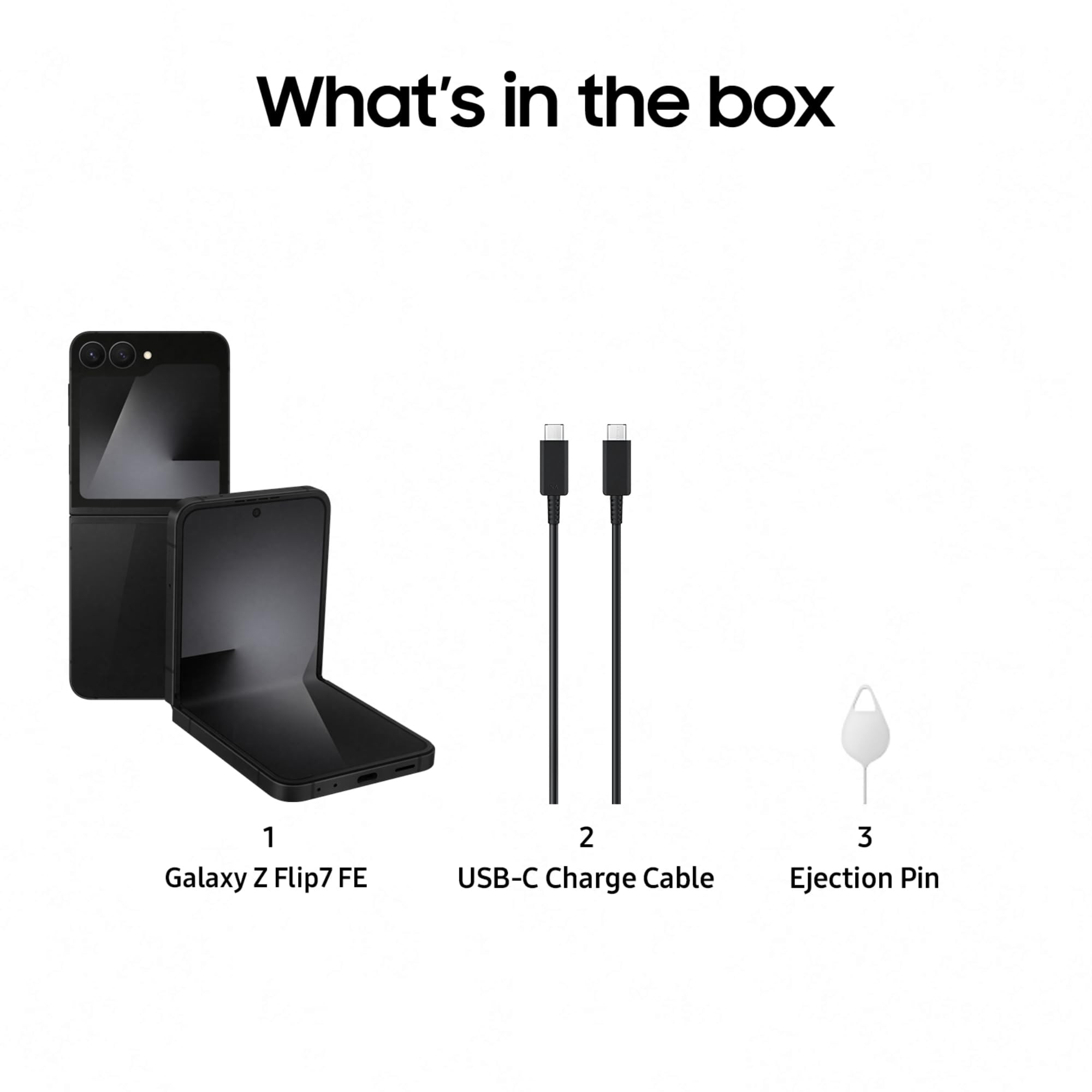 Samsung Galaxy Z Flip7 FE 5G Smartphone with Galaxy AI Black 8GB RAM 256GB Storage Ultra Sleek Compact Design 50MP High-Resolution FlexCam Long-Lasting 4000 mAh Battery All-New One UI 8