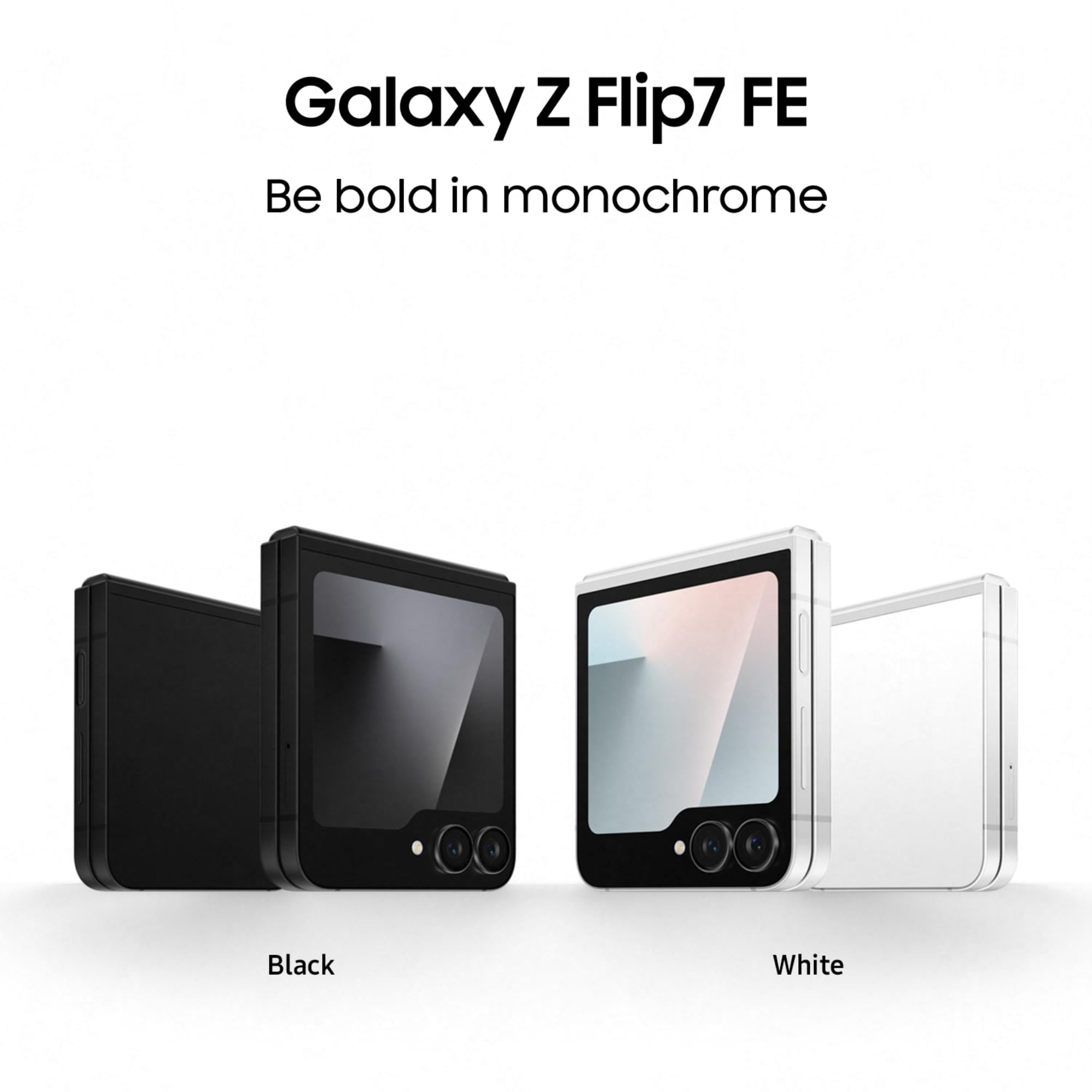 Samsung Galaxy Z Flip7 FE 5G Smartphone with Galaxy AI White 8GB RAM 256GB Storage Ultra Sleek Compact Design 50MP High-Resolution FlexCam Long-Lasting 4000 mAh Battery All-New One UI 8
