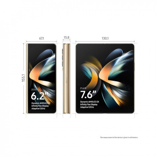 Samsung Galaxy Z Fold4 5G (Beige, 12GB RAM, 256GB Storage) with No Cost EMI/Additional Exchange Offers