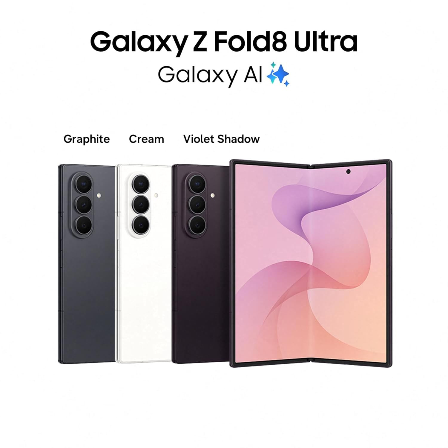 Samsung Galaxy Z Fold8 Ultra 5G Smartphone with Galaxy AI Violet Shadow 12GB RAM 512GB Storage