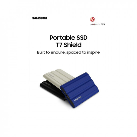 Samsung T7 Shield 2TB USB 3.2 Gen 2 (10Gbps), IP65 Rated, Speeds Upto 1050 MB/s, External Solid State Drive (Portable SSD) Beige (MU-PE2T0K)