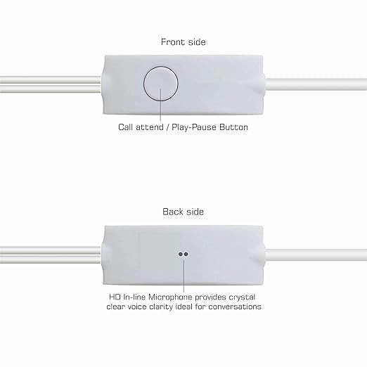 Samsung Wired Earphones with Mic  Deep Bass Stereo Sound  35mm Audio Jack  in-Line Remote Control  Comfort Fit for All Smartphones and Devices - White