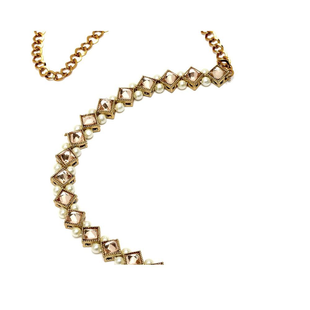 Sanjog Stunning Golden Color With Gold Kundan Stone Studded Kamarband for Women/Girls