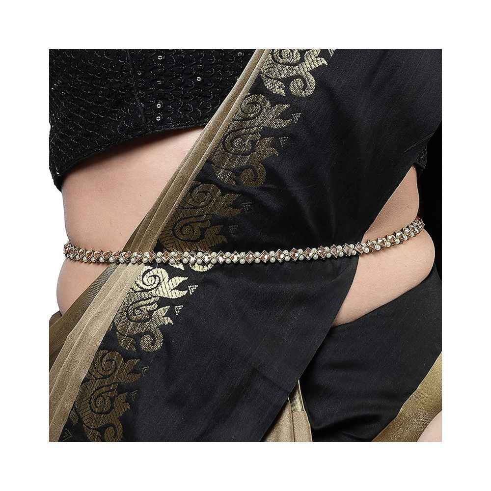 Sanjog Stunning Golden Color With Gold Kundan Stone Studded Kamarband for Women/Girls