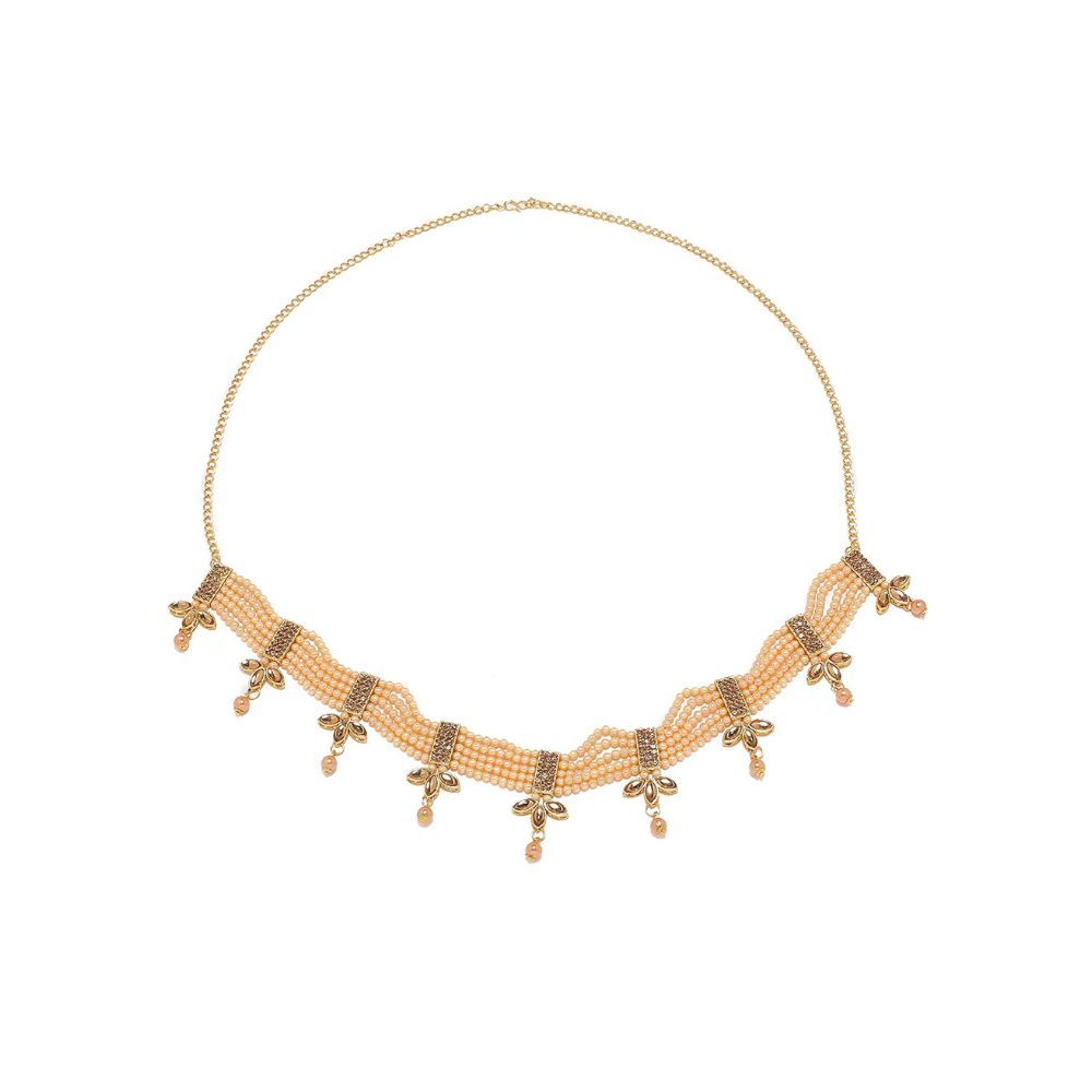 Sanjog Stunning Golden Kundan & Pearl Kundan Studded Kamarband for Women Girls