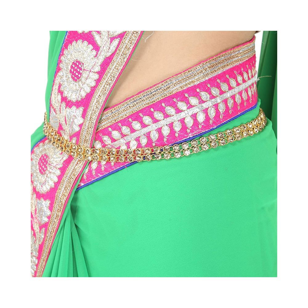 Sanjog Stylish 2 Line Stone Brass Kamarband Belly Chains for Women (LCT)