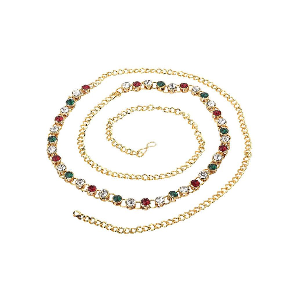 Sanjog Stylish One line Multicolred Kamarband Belly Chains for Women