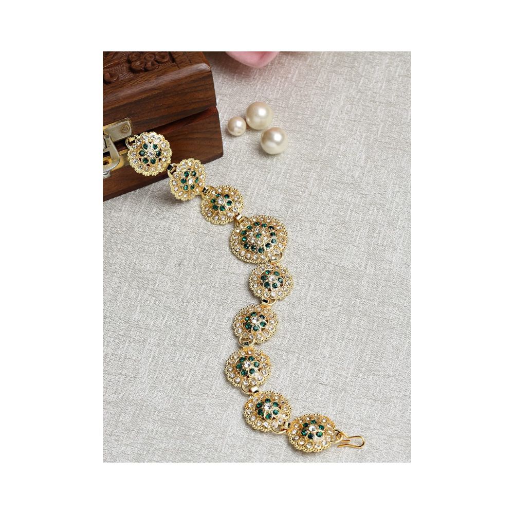 Sanjog Traditional Multi-Color Meena Work Rajputi sheeshphool Matha Patti Jewelry for Women & Girls