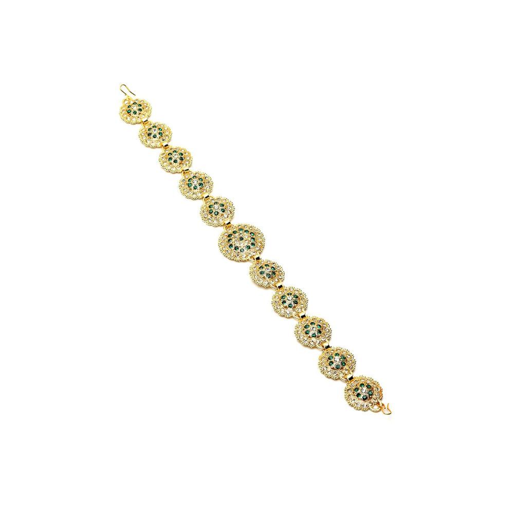 Sanjog Traditional Multi-Color Meena Work Rajputi sheeshphool Matha Patti Jewelry for Women & Girls