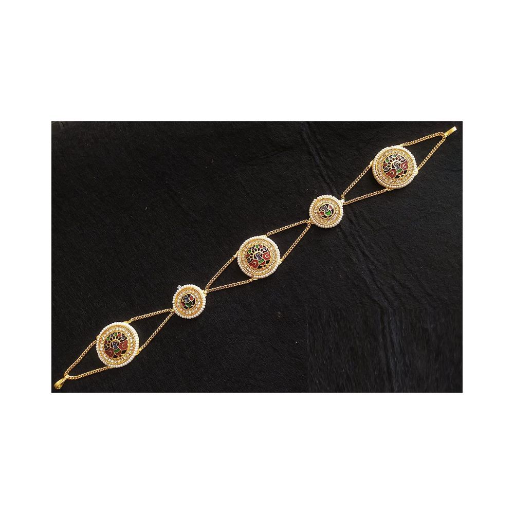 Sanjog Traditional Multi Color Peacock Meena Work Pearl Rajputi