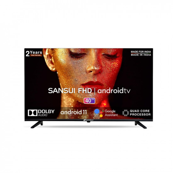 Sansui 102cm 40 inches Full HD Certified Android LED TV JSW40ASFHD Midnight Black With Voice Search Smart Remote