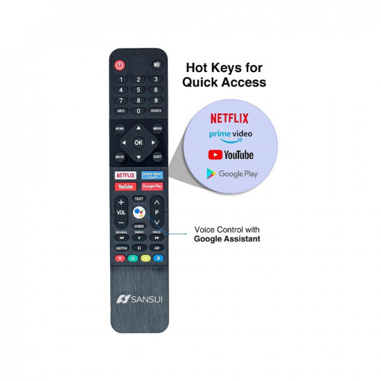 Sansui 102cm 40 inches Full HD Certified Android LED TV JSW40ASFHD Midnight Black With Voice Search Smart Remote