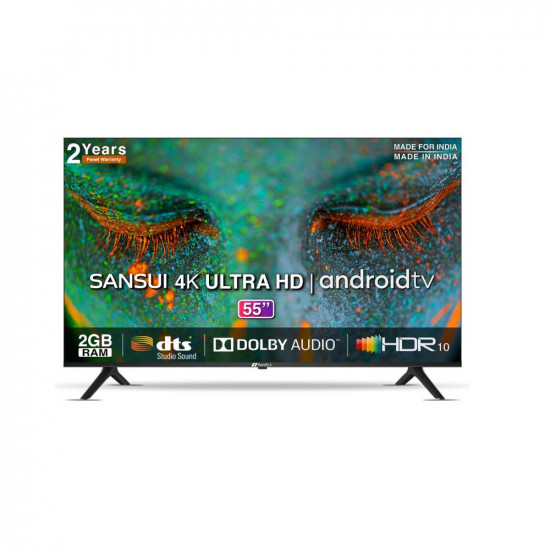 Sansui 140 cm (55 inches) 4K Ultra HD Certified Android LED TV JSW55ASUHD (Mystique Black)