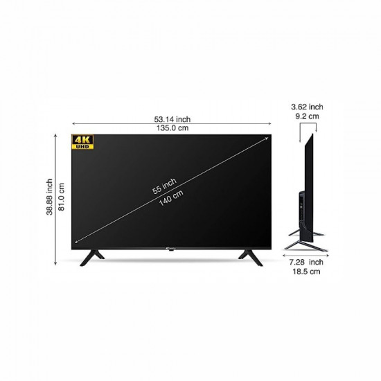 Sansui 140 cm 55 inches 4K Ultra HD Certified Android LED TV JSW55ASUHD Mystique Black