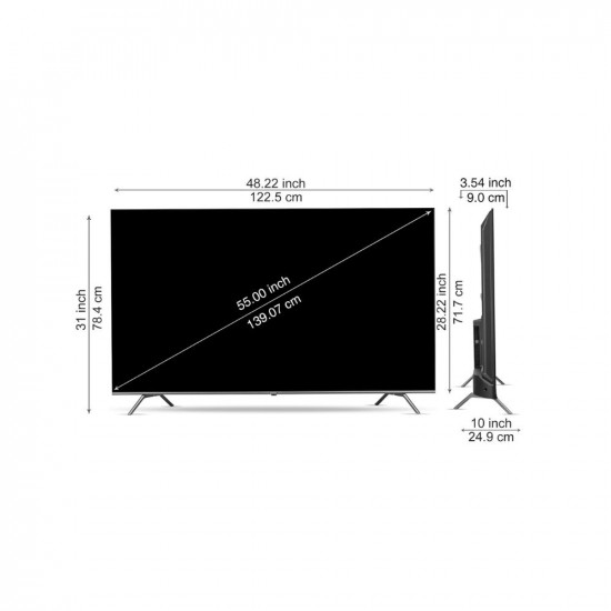 SANSUI 140 cm (55 inches) 4K Ultra HD Smart QLED Google TV JSW55GSQLED (Black)