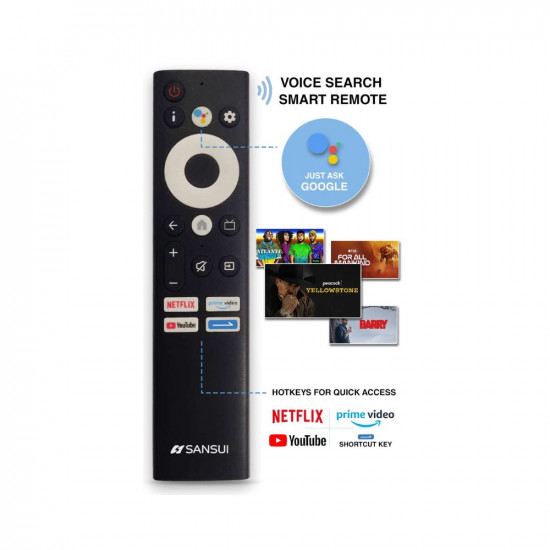 SANSUI 140 cm (55 inches) 4K Ultra HD Smart QLED Google TV JSW55GSQLED (Black)