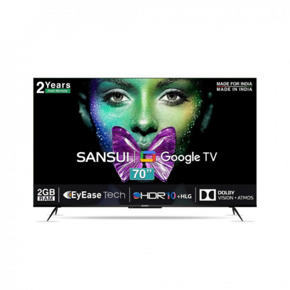 SANSUI 178 cm (70 inch) 4K Ultra HD Smart Google TV with EyEase Tech (JSW70GSUHDFF)