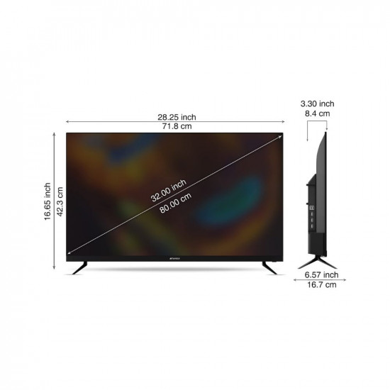 SANSUI 80 cm (32 inches) HD Ready Smart A+ LED Google TV JSWY32GSHD (Black)