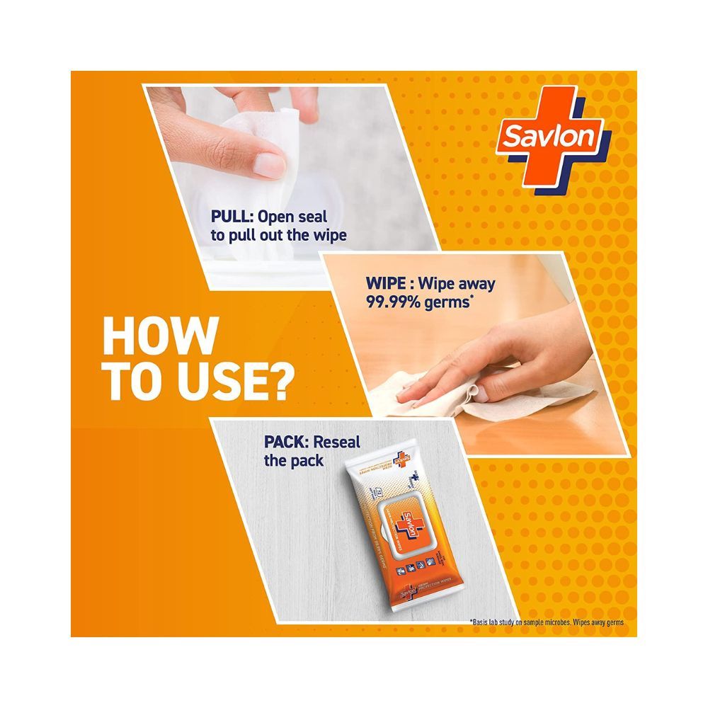 Savlon Germ Protection Multipurpose Thick & Soft Wet Wipes With Fliptop Lid - 72 Wipes Multi Purpose