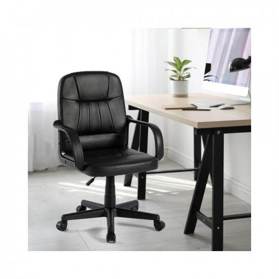 SAVYA HOME Leatherette Executive Office Chair|Study Chair for Office, Home|Mid Back Ergonomic Chair with Armrest for Office