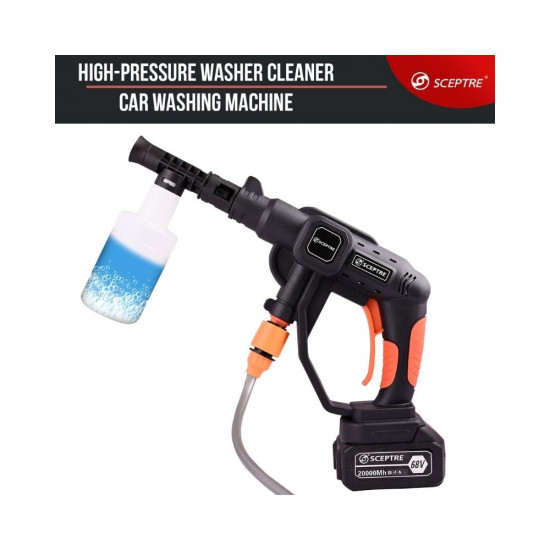 SCEPTRE SP-HP1188 Cordless Electric Pressure Washer 2 Water Resistant Lithium Battery Handheld Cleaning Homes Floors Cars Garden/Outdoor Cleaning and Watering Tool