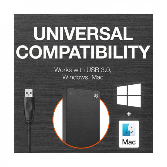Seagate One Touch 5TB External HDD with Password Protection Black, for Windows and Mac, with 3 yr Data Recovery Services, and 4 Months Adobe CC Photography (STKZ5000400)