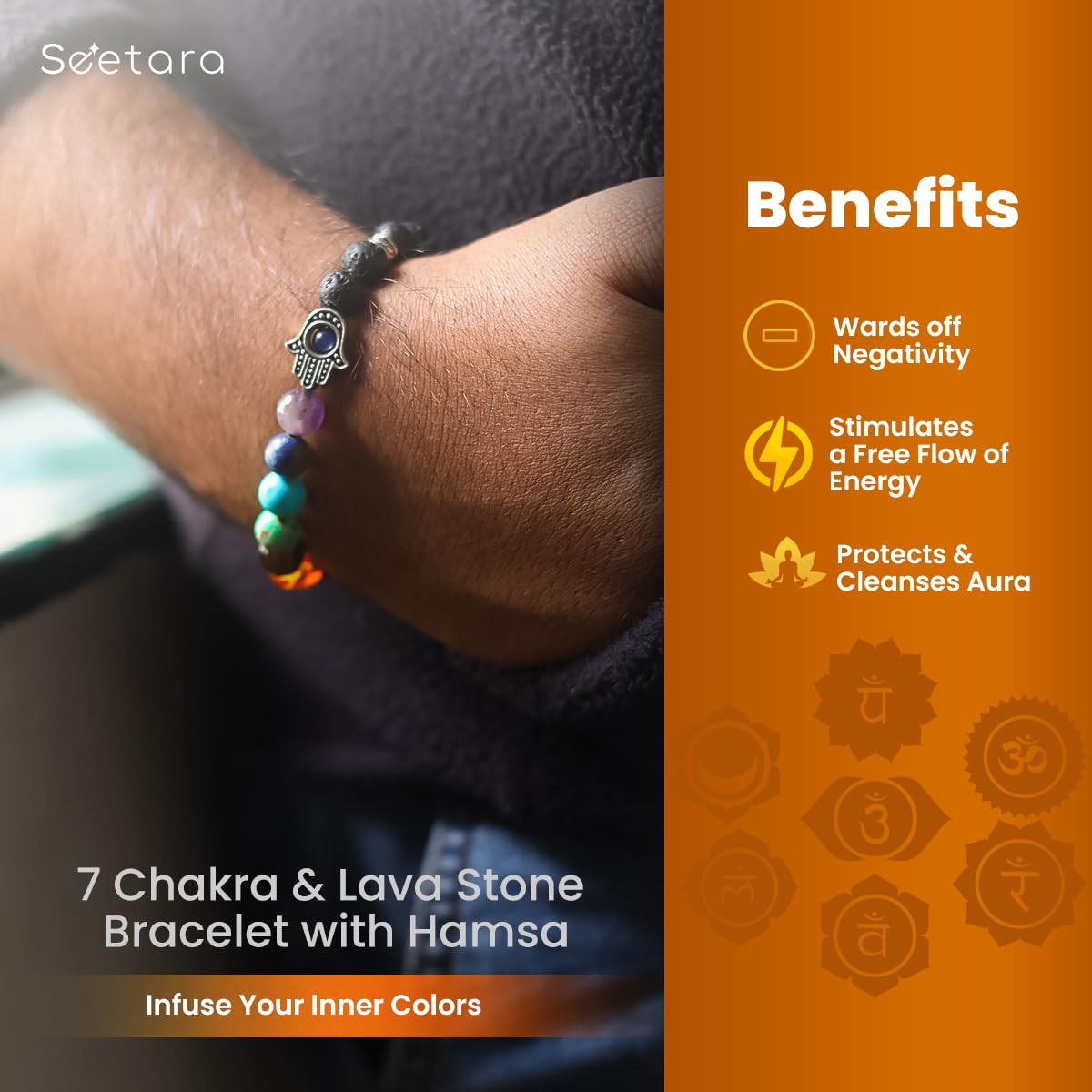 Buy Pooja Samagri Online from Pilgrimaide | Religious Items Lava 7 Chakra  Bracelet (₹500.00)