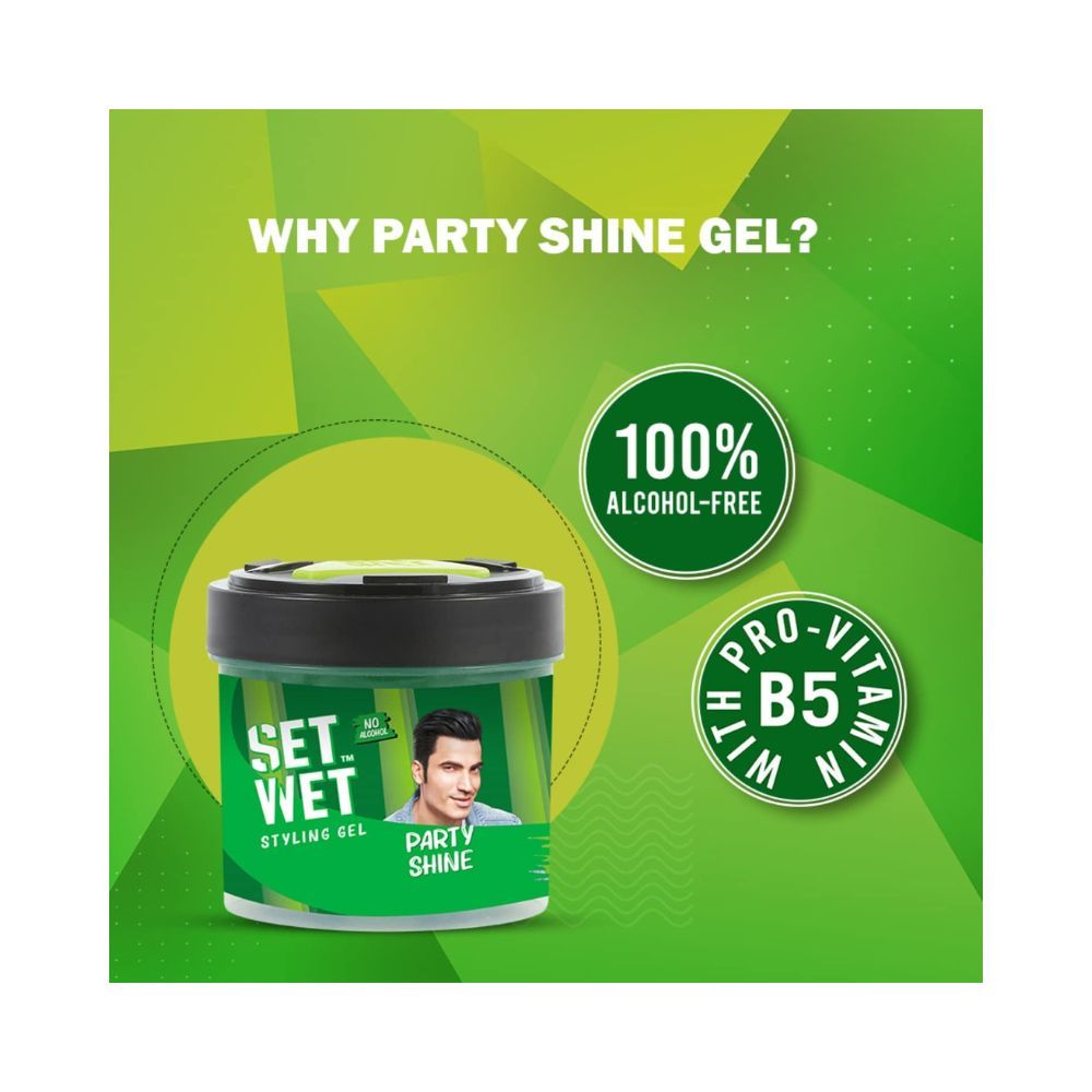 Set Wet Styling Hair Gel for Men - Party Shine, 250gm