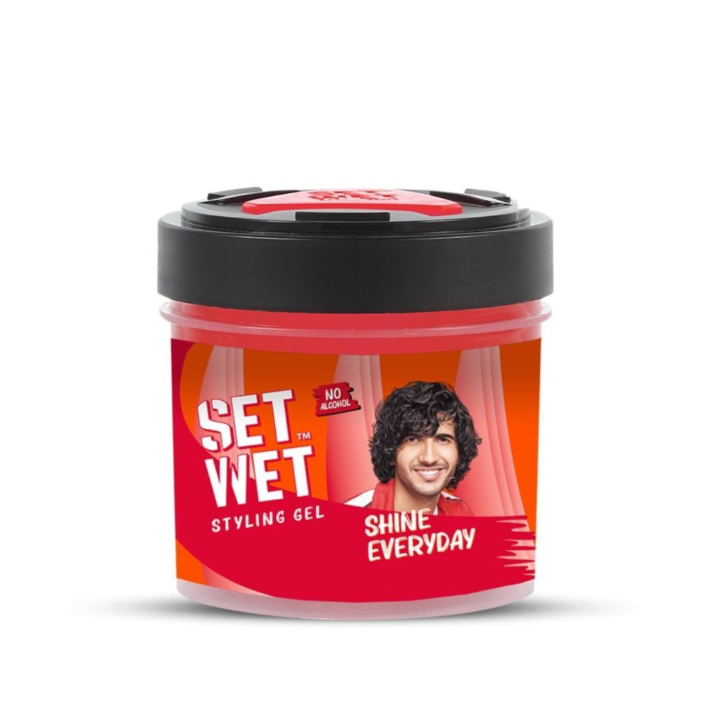 Set Wet Styling Hair Gel for Men - Shine Everyday, 250gm | Light Hold, High Shine |For Long Hair| No Alcohol, No Sulphate